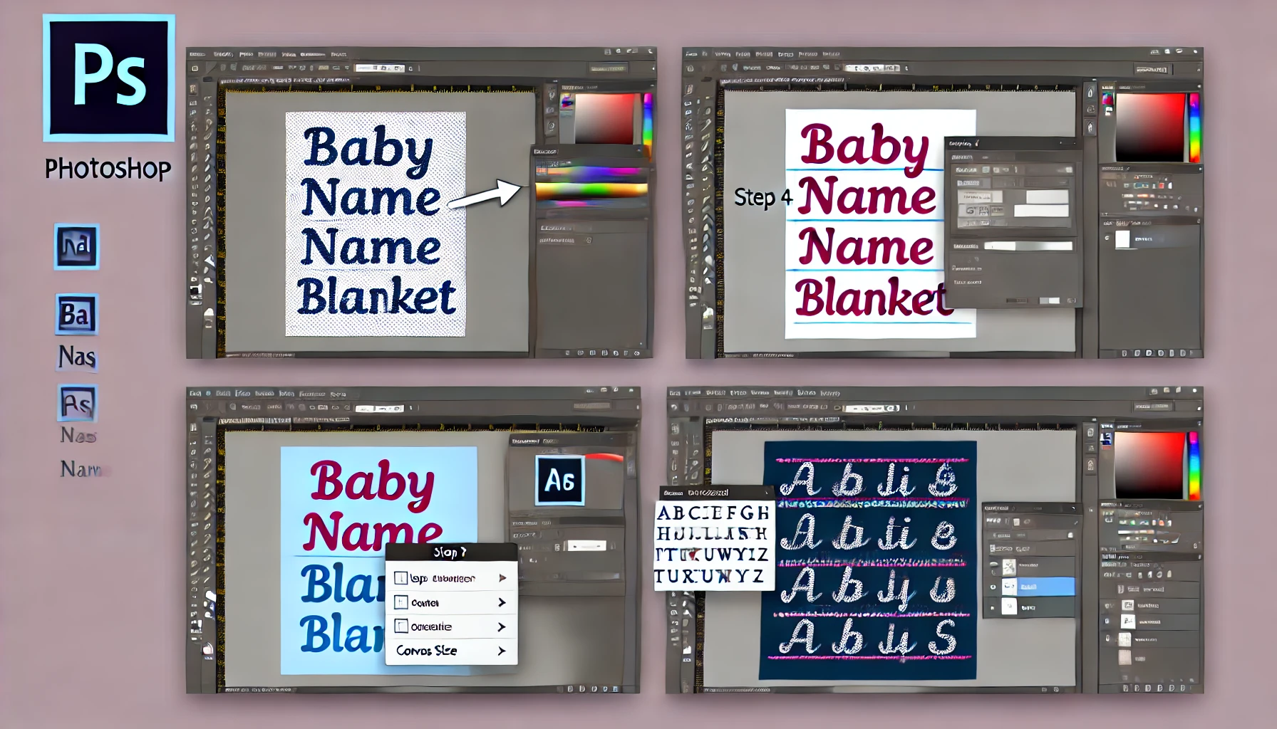 How to Quickly Make a Repeating Name Baby Blanket in Photoshop